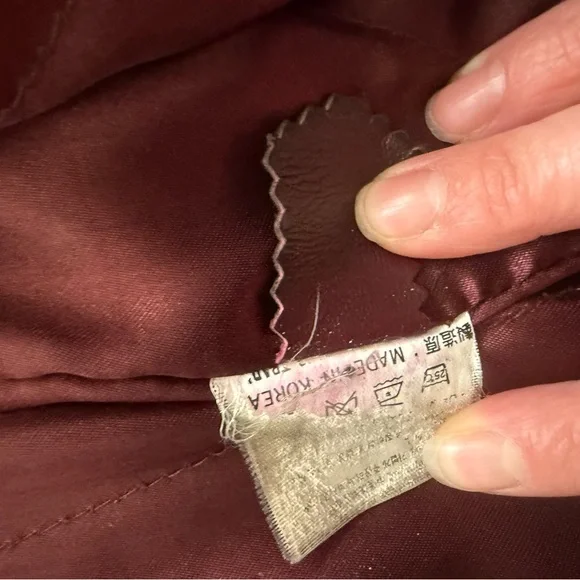 Hennessy 1765 Vintage Burgundy Leather Jacket with Belt - Picture 15 of 15